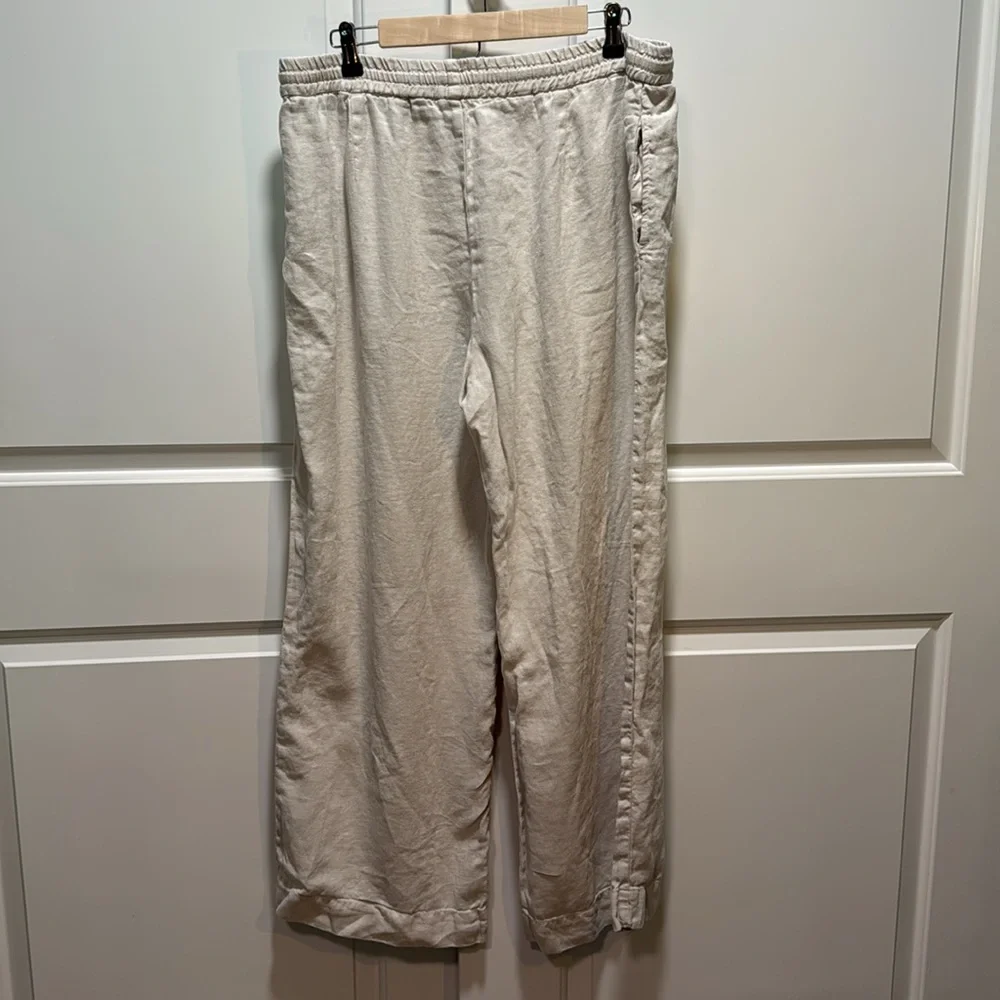 Velvet by Graham and Spencer‎ Linen Pants Cream Drawstring Women's XL - Picture 9 of 9